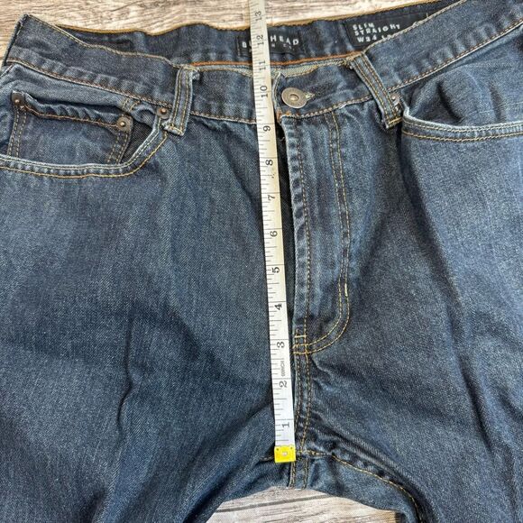 Bullhead Denim Co. Mens Slim Straight Dark Blue Jeans 34 x 32 Heavyweight Cotton - Picture 10 of 11